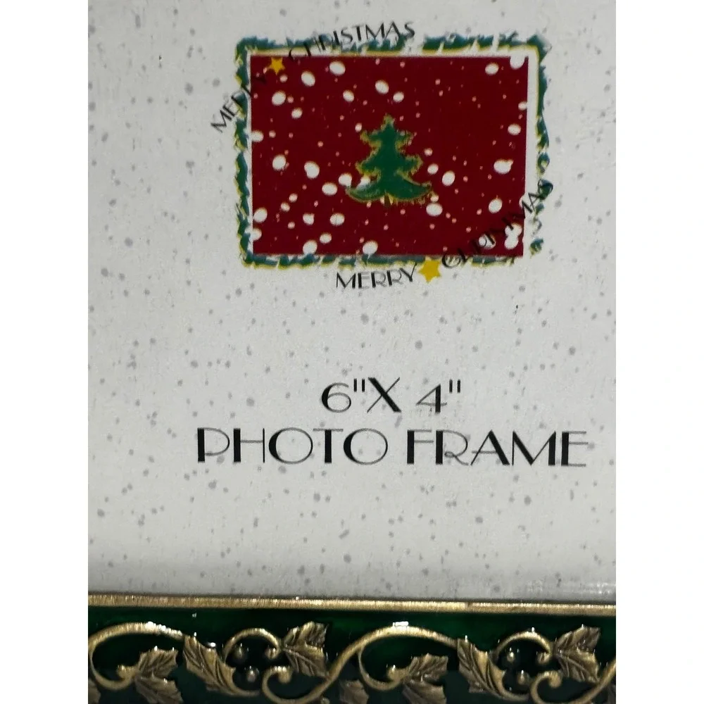 Sunflower Designs Christmas Photo Frame 4x6 Red Bells Rhinestone Enamel luxury‎